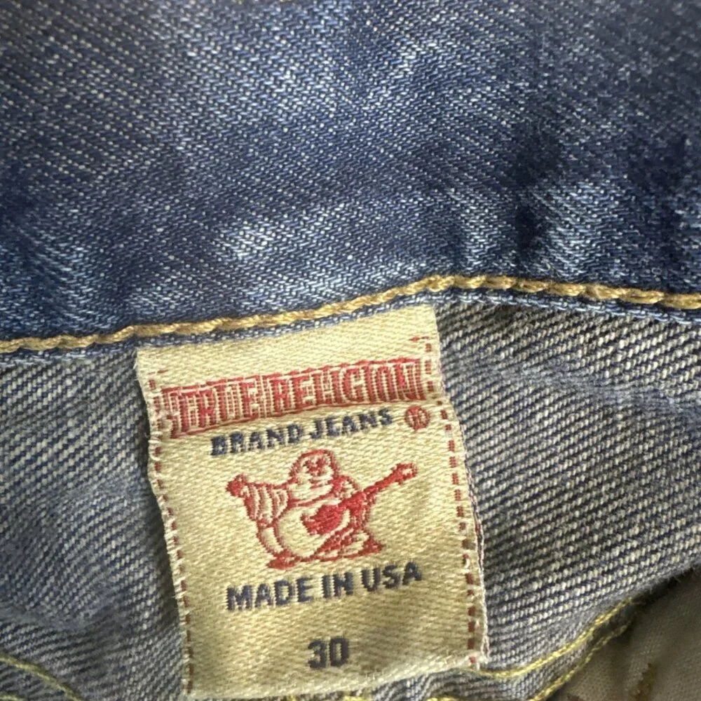 True Religion Texas Jack Made in USA Jeans‎ Men’s 30X36 Heavy Distressed